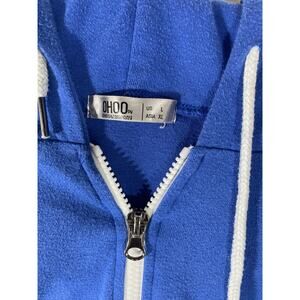 OHOO and Company Blue Hoodie Zippered Sweatshirt Jacket Size Large